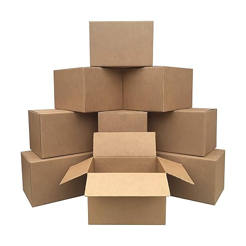Amazon Basics Cardboard Shipping and Packing Moving Boxes, 10 Pack, Medium, Brown, 18" x 14" x 12" - Medium - 10-Pack