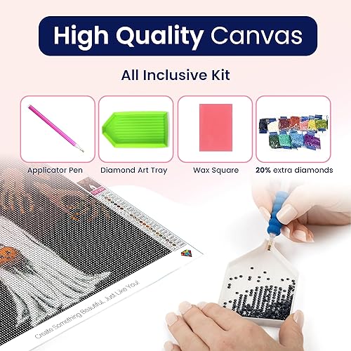 Miniatura 4 de Modern Merch Arte de diamantes de Halloween, kits de arte de diamantes fantasmas para adultos, pintura de diamantes de Halloween, monstruos y