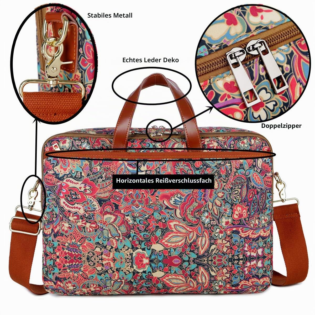 Baosha Frauen Laptoptasche 17 Zoll Aktentasche Damen Schultertaschen Arbeitstasche Businesstasche Multicompartment BC-07