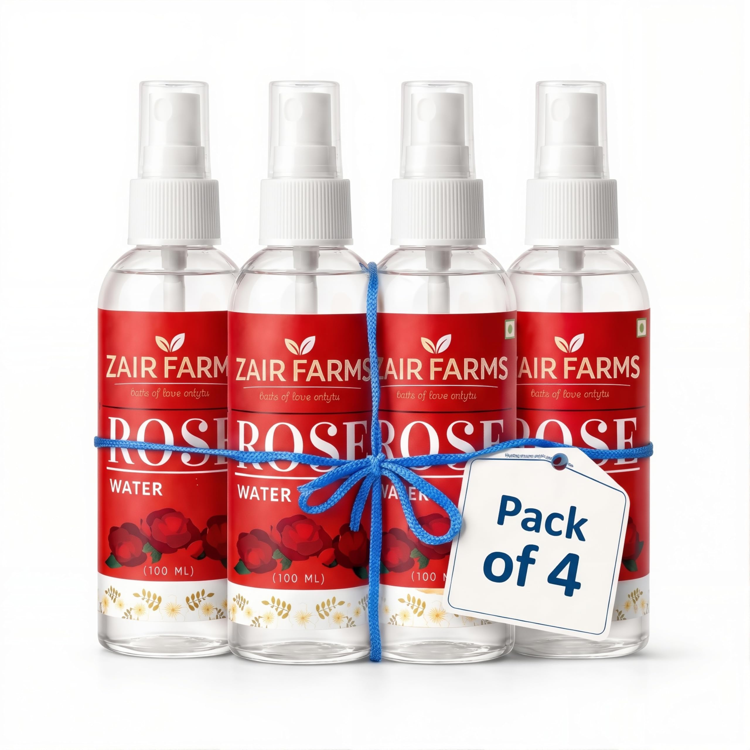 ZAIR FARMS Pure Rose Water Spray for Face & Skin | Natural Face Toner | Hydrating & Refreshing Facial Mist | Alcohol-Free Skin Toner | Pack of 4 (100ml Each)-picture-16