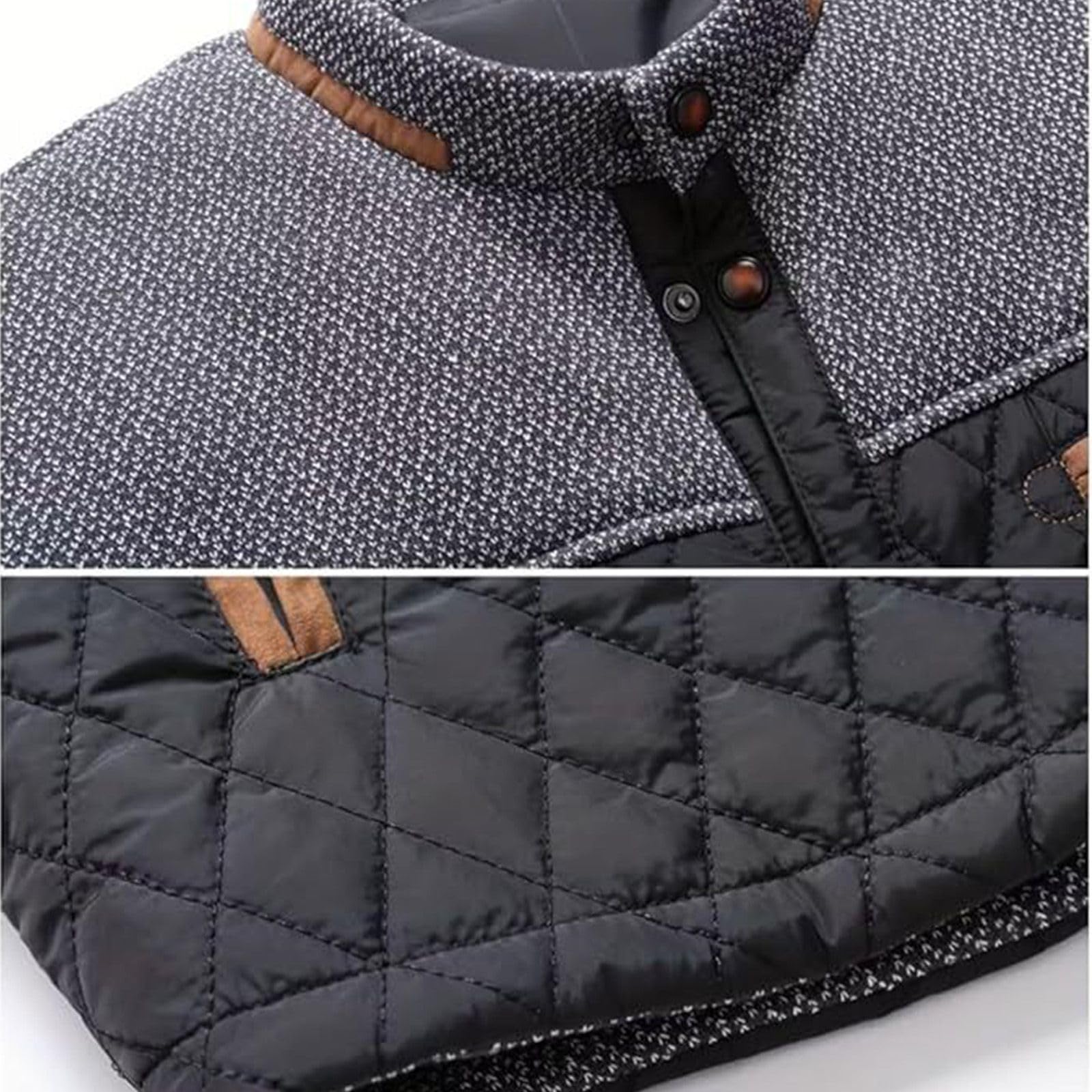 Herren Jacke Übergang Hemdjacke Warm Daunenjacke Leicht Dünn Winterjacke Gefüttert Übergangsjacke Puffer Jacke mit Druckknöpfen Herrenjacke Männer Steppjacke Winter Herbstjacke mit Taschen