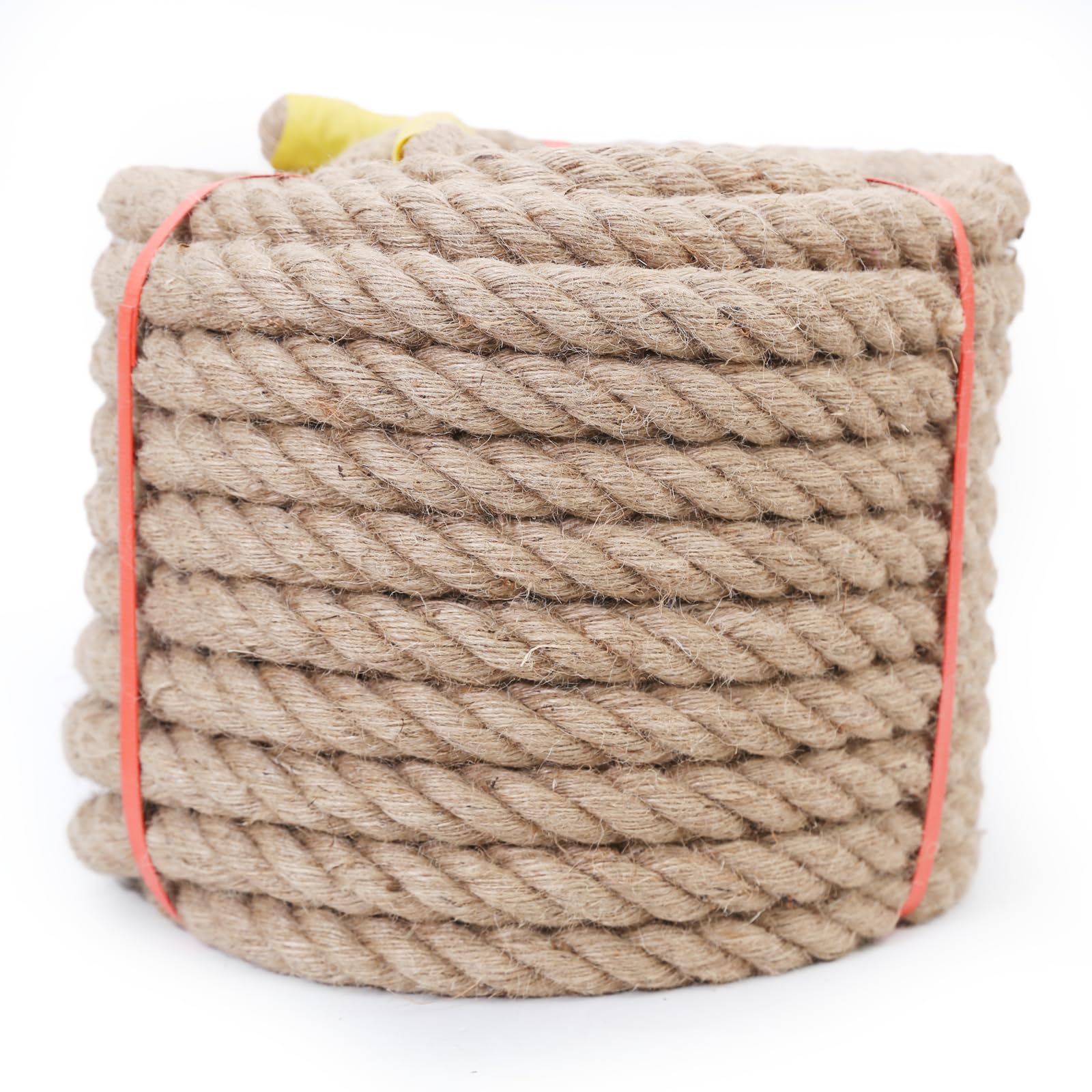 Juteseil, Natürliches Hanfseil, DIY Verdrehtes Manilaseil für Handwerk, Gartenarbeit, Klettern, Hängematte, Nautisch, Tauziehen, Geländer, Innen- und Außendekoration (30mm x 10M)