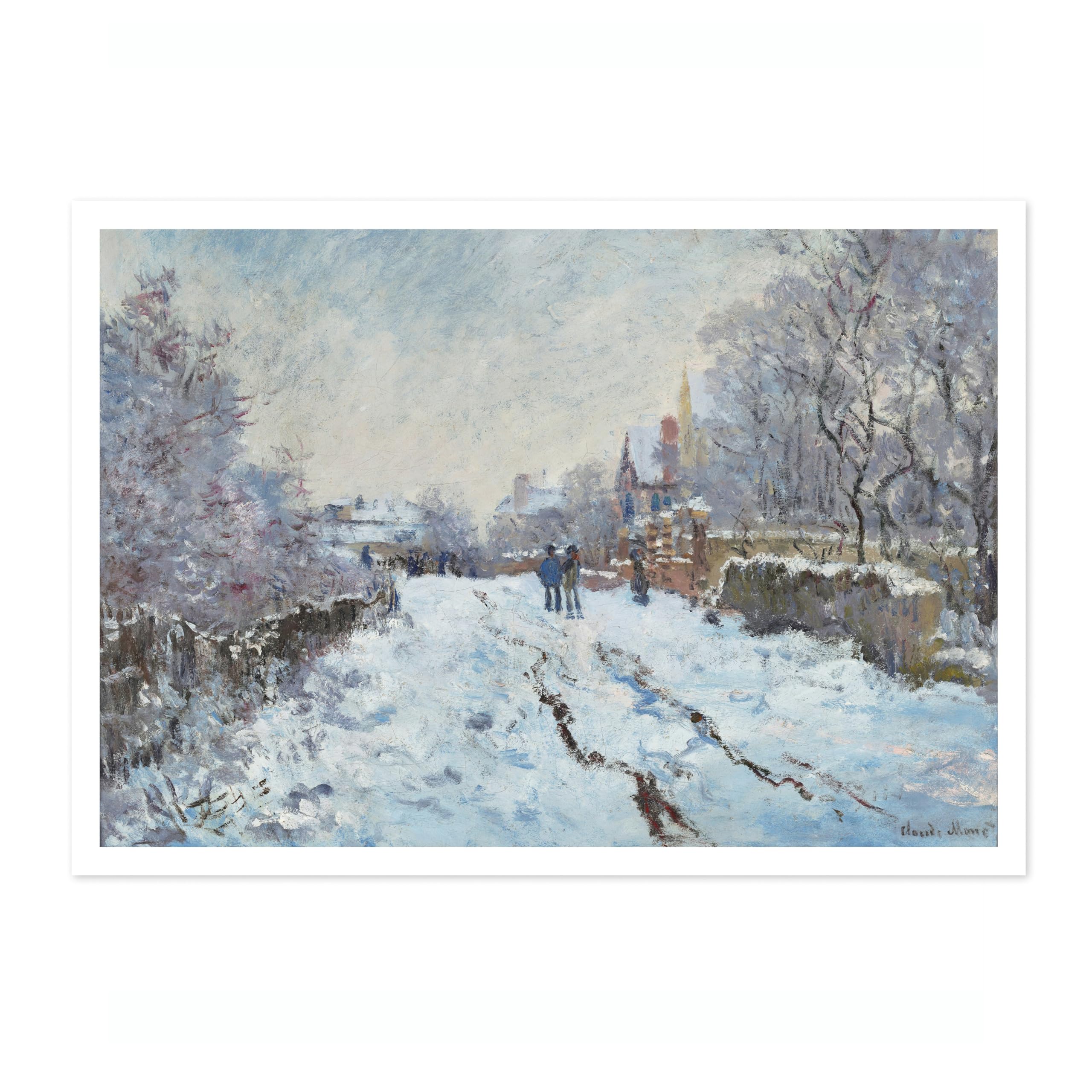 Snow Scene At Argenteuil Claude Monet Art Print, Classic Art Painting Poster, Impressionism Art Exhibition Modern Wall Art, Minimalist Home Decor Picture Artwork, A1 (Print Only) - 84.1x59.4cm