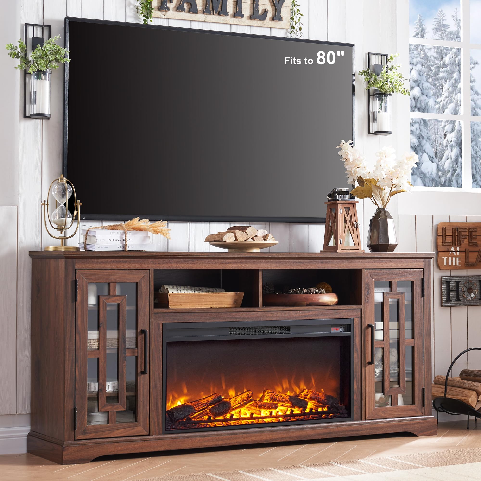 Amazon.com: JXQTLINGMU Fireplace TV Stand with 36" Electric Fireplace ...