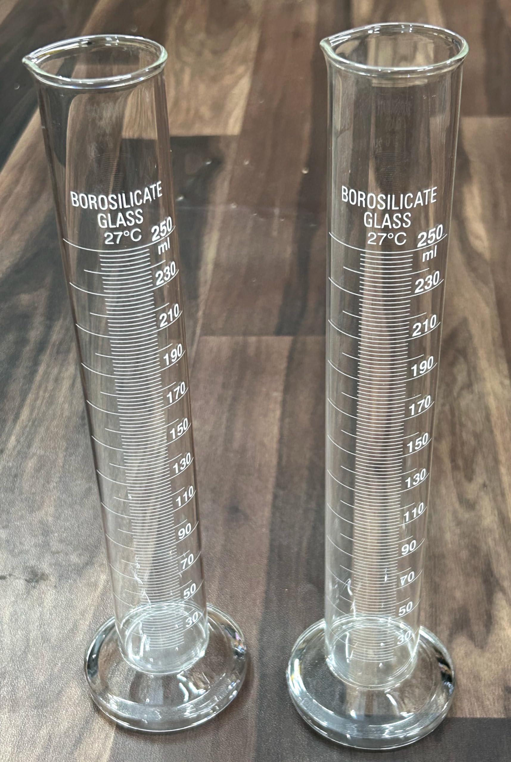 DT Science House Glass Measuring Cylinder 250ml Borosilicate Graduated Tube for Measuring of Liquids or solvents,Pack of 2-image-44