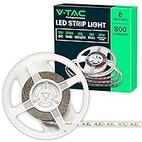V-TAC Striscia Led da Interno SMD 3528 8W - 5 Metri - Strisce LED Adesiva per Casa