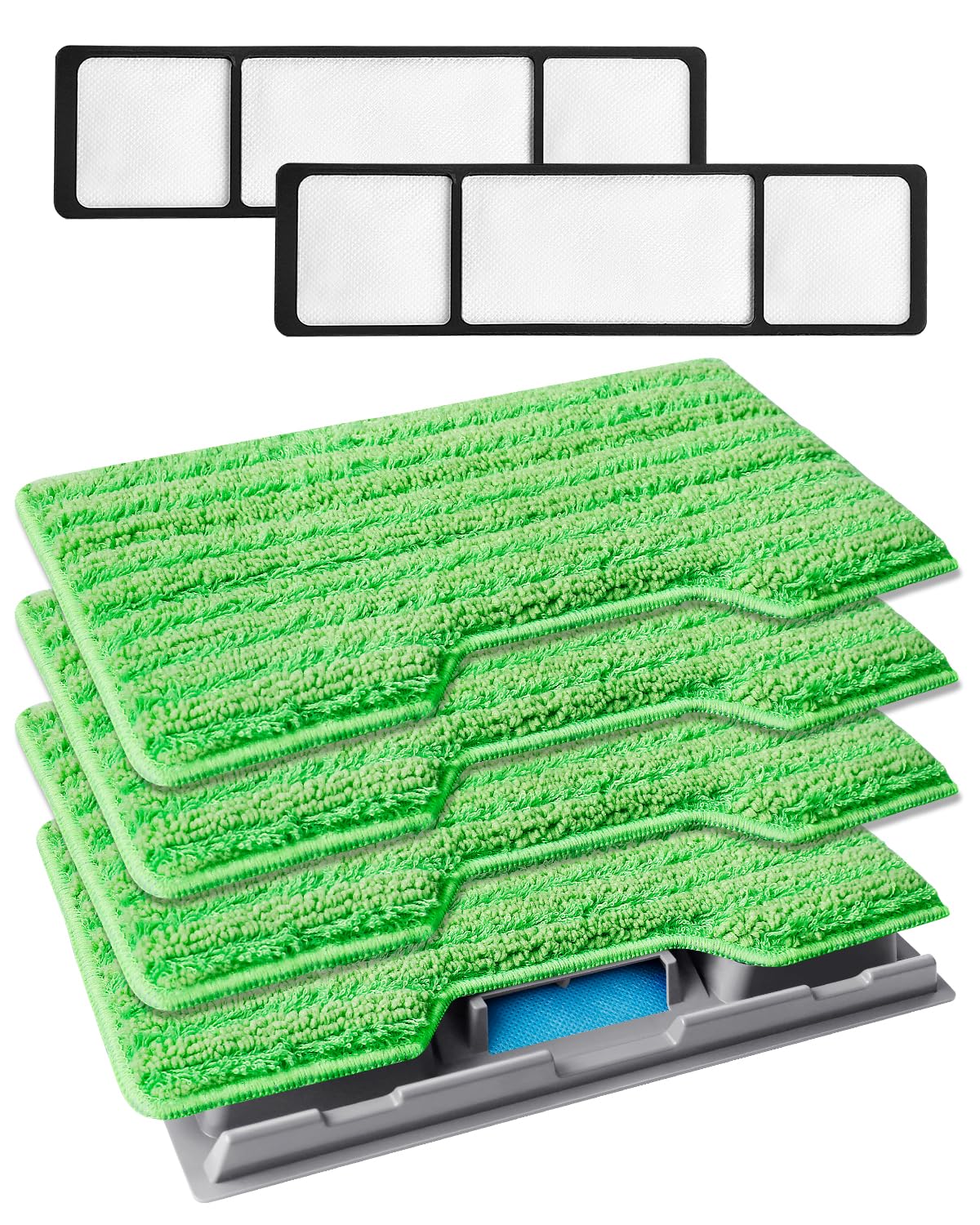 ZaKaBox 4 Refills for Shark Vacmop Reusable Pads & 1 Upgraded Dirt Chamber