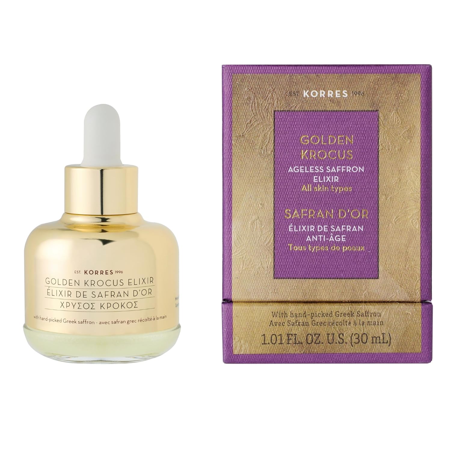 KORRES Golden Krocus Anti-Aging Face Serum with Greek Saffron, Lightweight Skincare Treatment for Radiance, Hydration & Firmness, Fine Line & Wrinkle Serum For Women & Men, Clean Beauty, 1 Fl Oz - Image 3