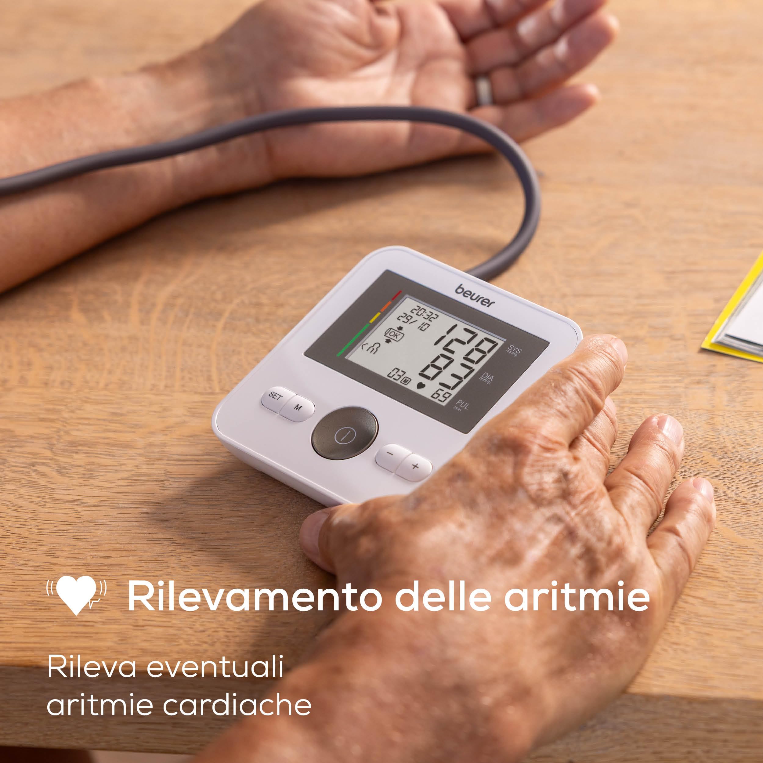 Beurer PO 30 Saturimetro per il Monitoraggio della Saturazione di Ossigeno nel Sangue e del Battito Cardiaco & BM 27 Misuratore di Pressione da Braccio con Display Orizzontale