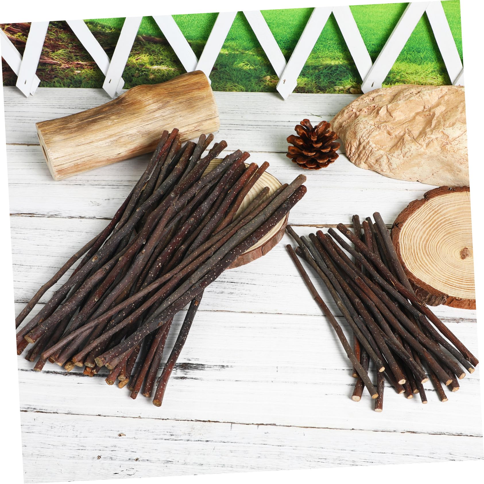NUOBESTY 4 Juegos Palitos De Artesanía Registros Adornos De Ramas De Troncos Bastones De Madera Para Manualidades Varillas De Madera Para Manualidades Ramitas Para Manualidades 50 Uds * 4