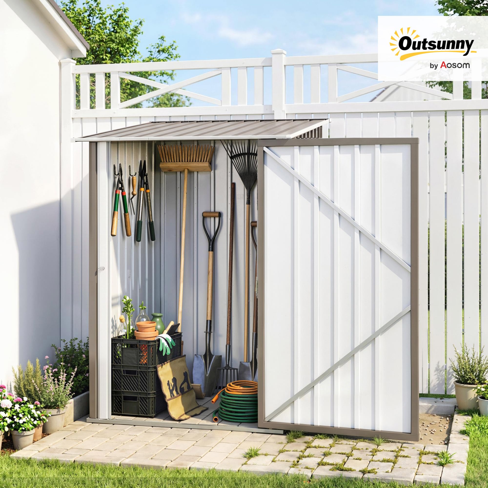 Outsunny 3' x 3' Lean-to Garden Storage Shed