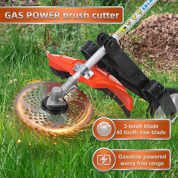2026 New Gas Weed Wacker,52cc 8-in-1 Gas Weed Eater, String Trimmer, Hedge Trimmer, Pole Chainsaw with Extension Pole,Brush Cutter, Multi Functional Trimming Tools for Home Yard Garden (8)