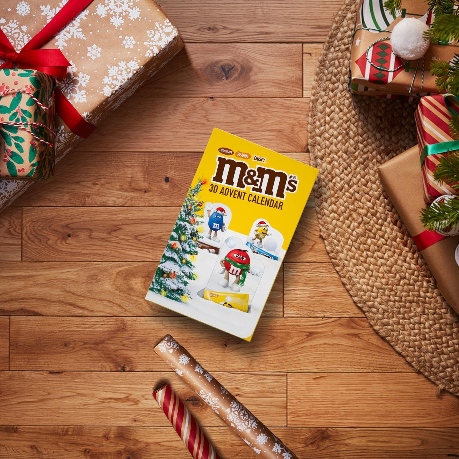 M&M's Adventskalender, 3D Pop-Up Weihnachtskalender mit 24 Weihnachtsüberraschungen, Enthält die M&M's Klassiker Peanut, Chocolate und Crispy, Ideal zum Verschenken, Inhalt: 346 g