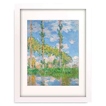 クロード・モネ、ポプラ並木、希少な画集より、新品高級額 クロード、モネ ポプラ モネのポプラ並木に対する執念 | アート名画館