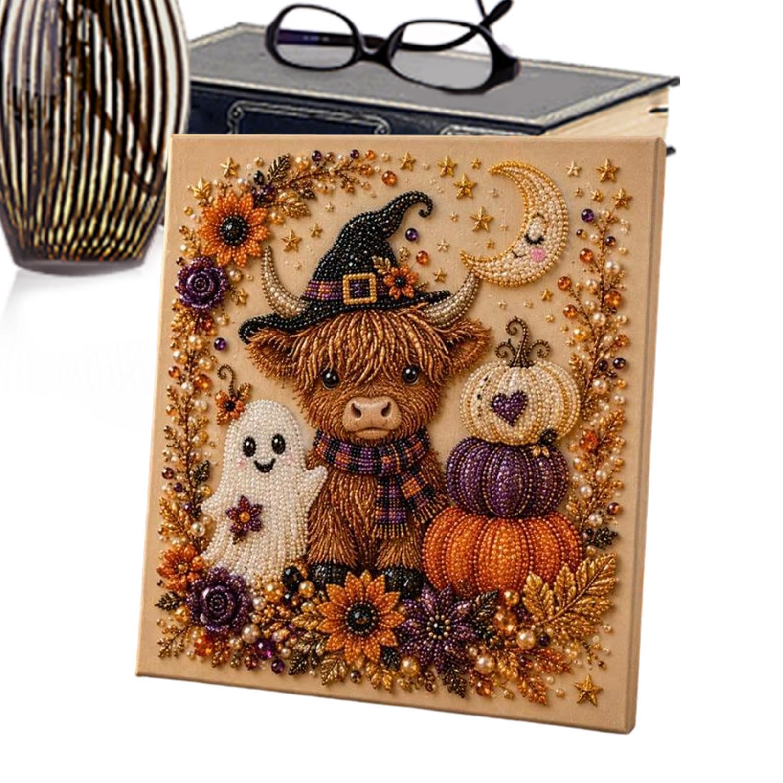 Halloween Ghost Pearl Art DIY Kit, Halloween Pearl Art Canvas