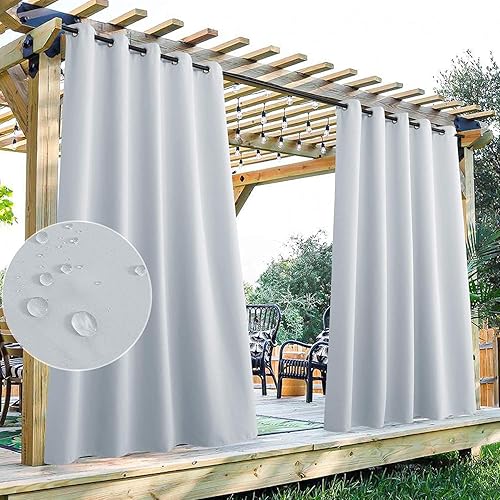 StangH - Cortina opaca para exteriores para patio, impermeable, resistente al viento, panel opaco para porche, ancho 52100, 1 panel.