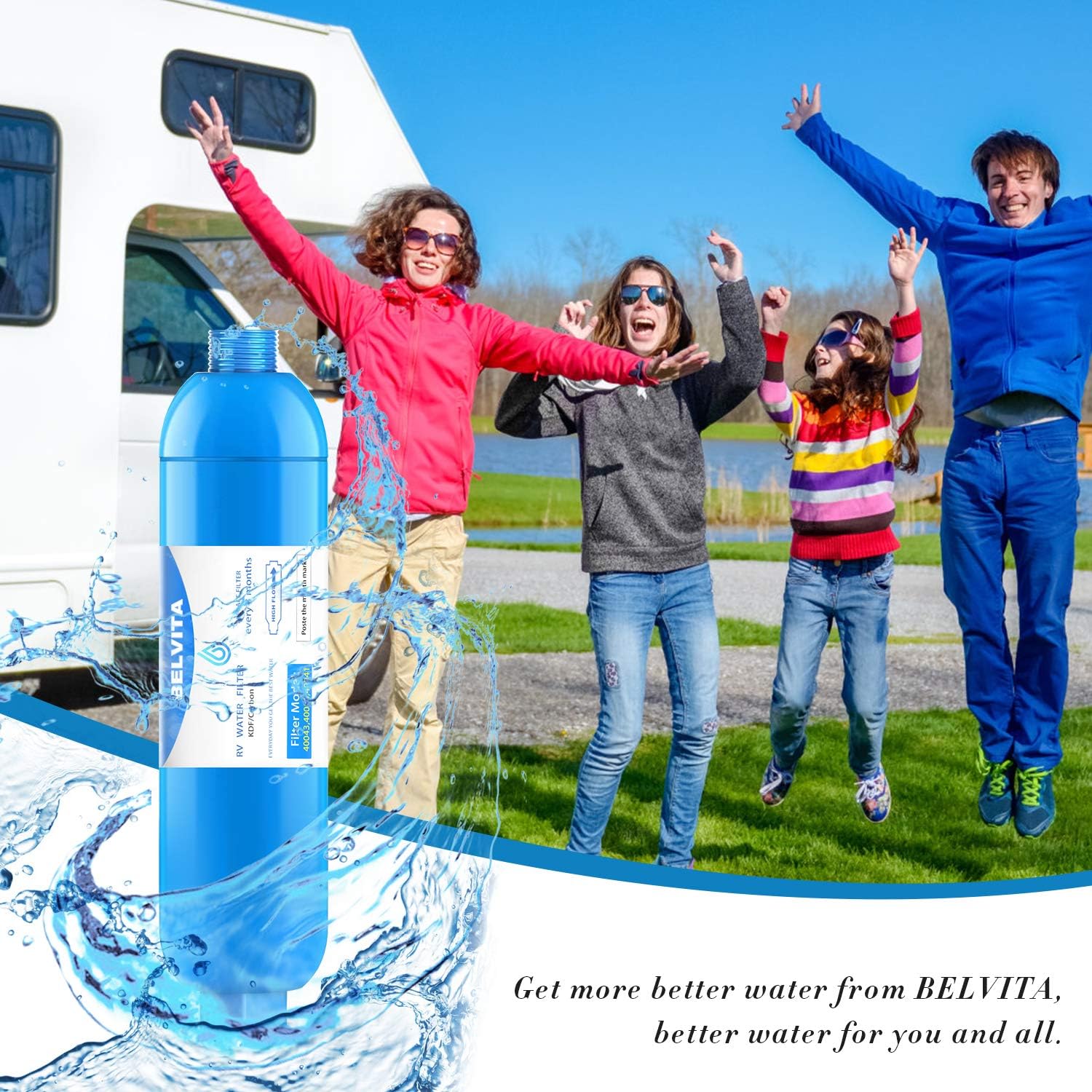RV inline water filter with Flexible Hose Protector,Dedicated for RVs and Marines,2 pack Drinking & Washing filter,Reduces Lead,Fluoride,Chlorine,Bad Taste & Odor : Automotive