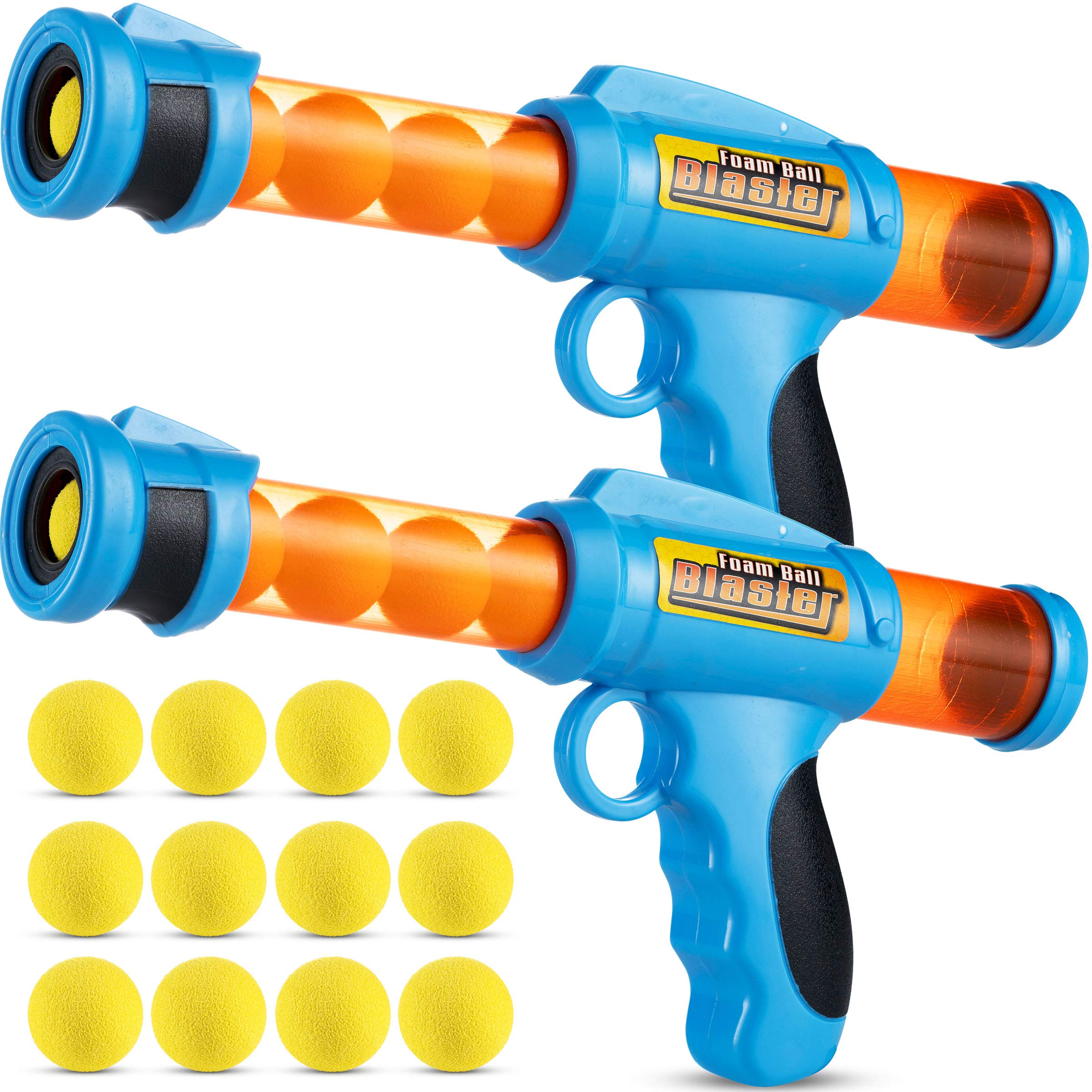 Bedwina Foam Ball Blaster – (Pack of 2) Rapid Fire Launcher and Foam Ball Gun for Kids, Fun Accuracy Shooting Game, Includes Total of 12 Soft Foam Balls