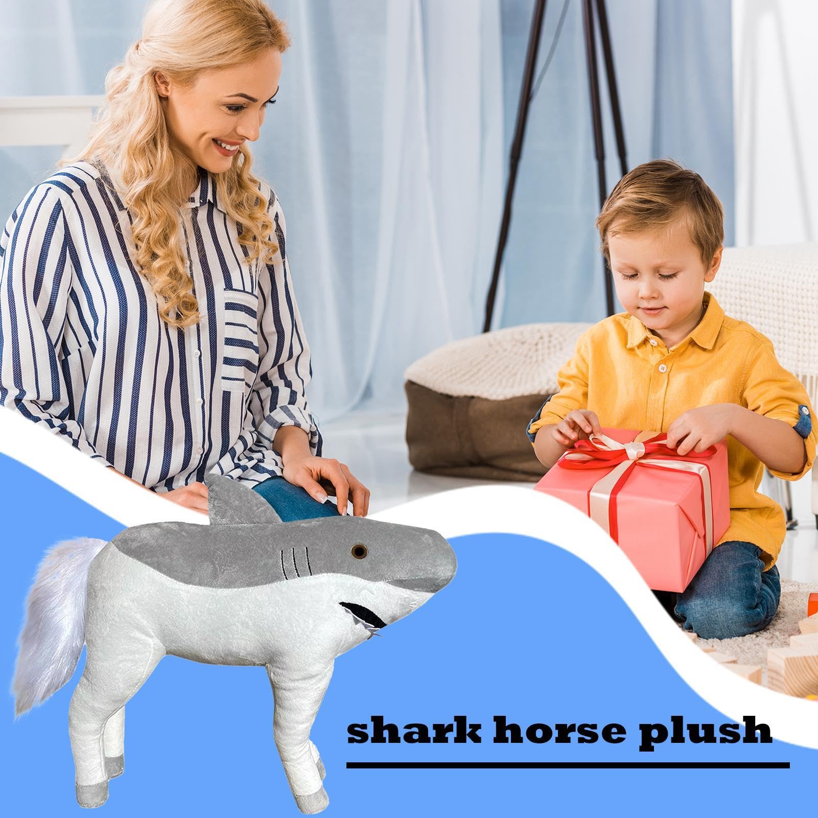 Squalo Peluche | 60 Cm Morbido da Abbraccio a Forma di