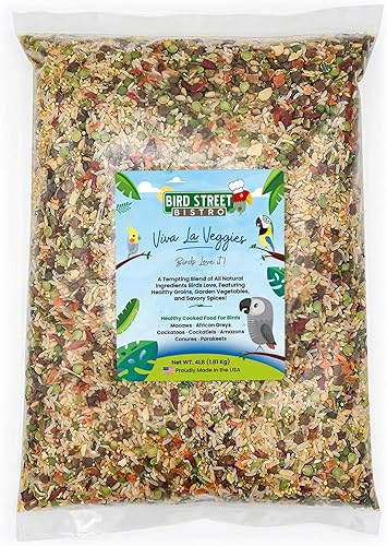 Bird Street Bistro Comida para loros  Comida para periquitos  Comida para cacatúas  Comida para aves  Cocina en 3-15 minutos con granos naturales y
