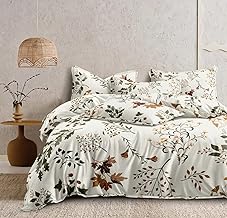 DECOR2ADMIRE 300TC Glace Cotton Printed Super King Size Double Bedsheet for Double Bed with Two Pillow Covers,108 * 108 Inches or 9 Feet x 9 Feet - White Elegance