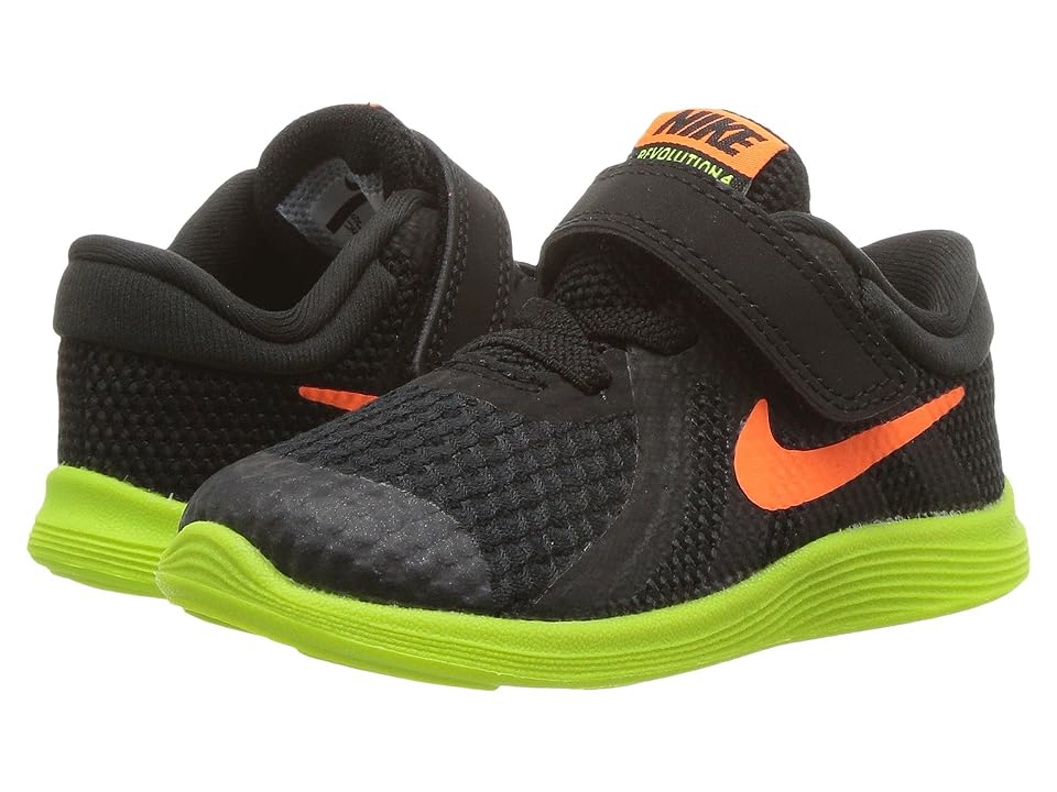 

Nike Kids Revolution 4 Fade (Infant/Toddler) (Black/Total Orange/Volt/Black) Boys Shoes