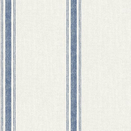 Chesapeake 3115-12462 Linette Fabric Stripe Wallpaper, Blue