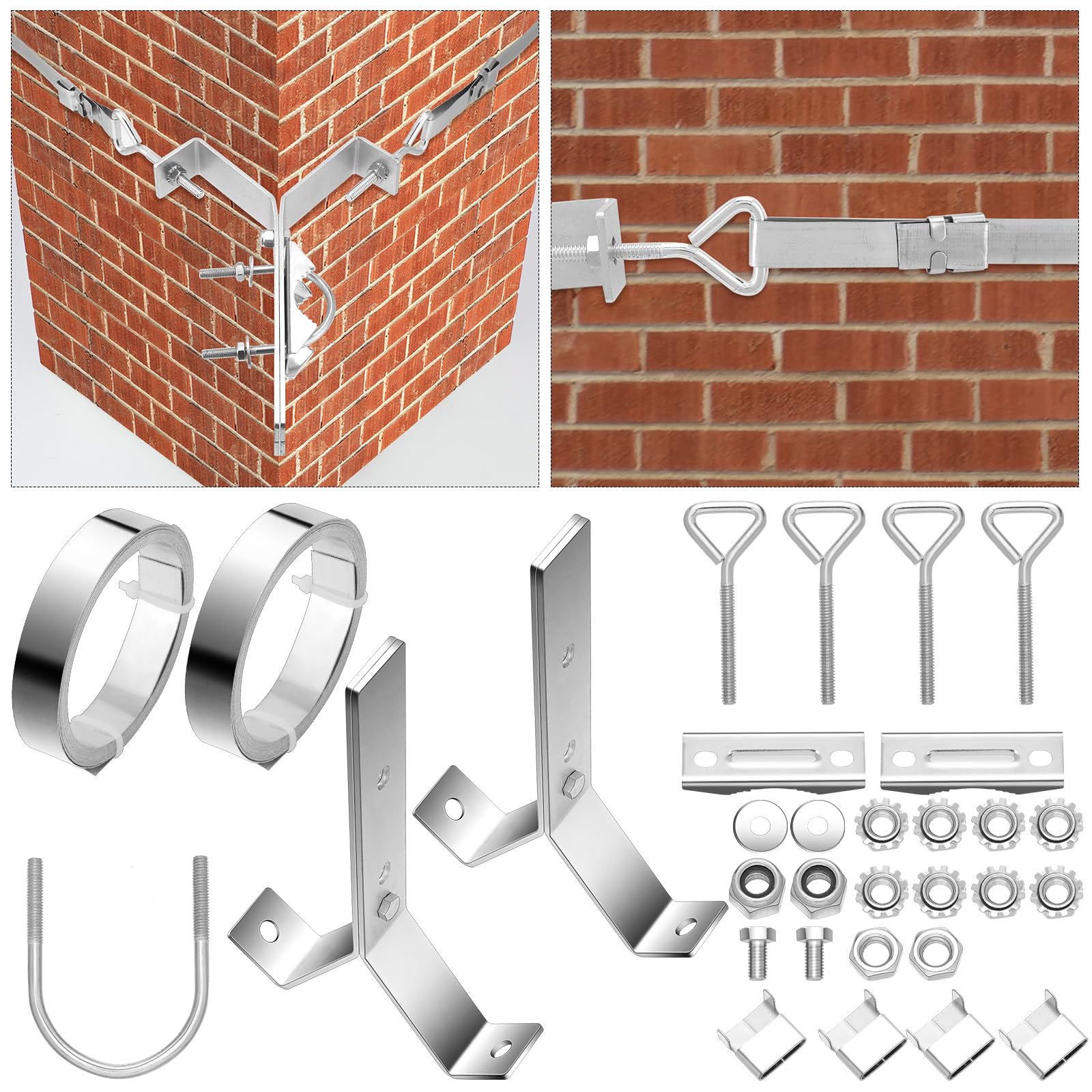 Blulu Adjustable Chimney Antenna Mount Kit Y Type TV Antenna Mounting Bracket Accepts up to 1