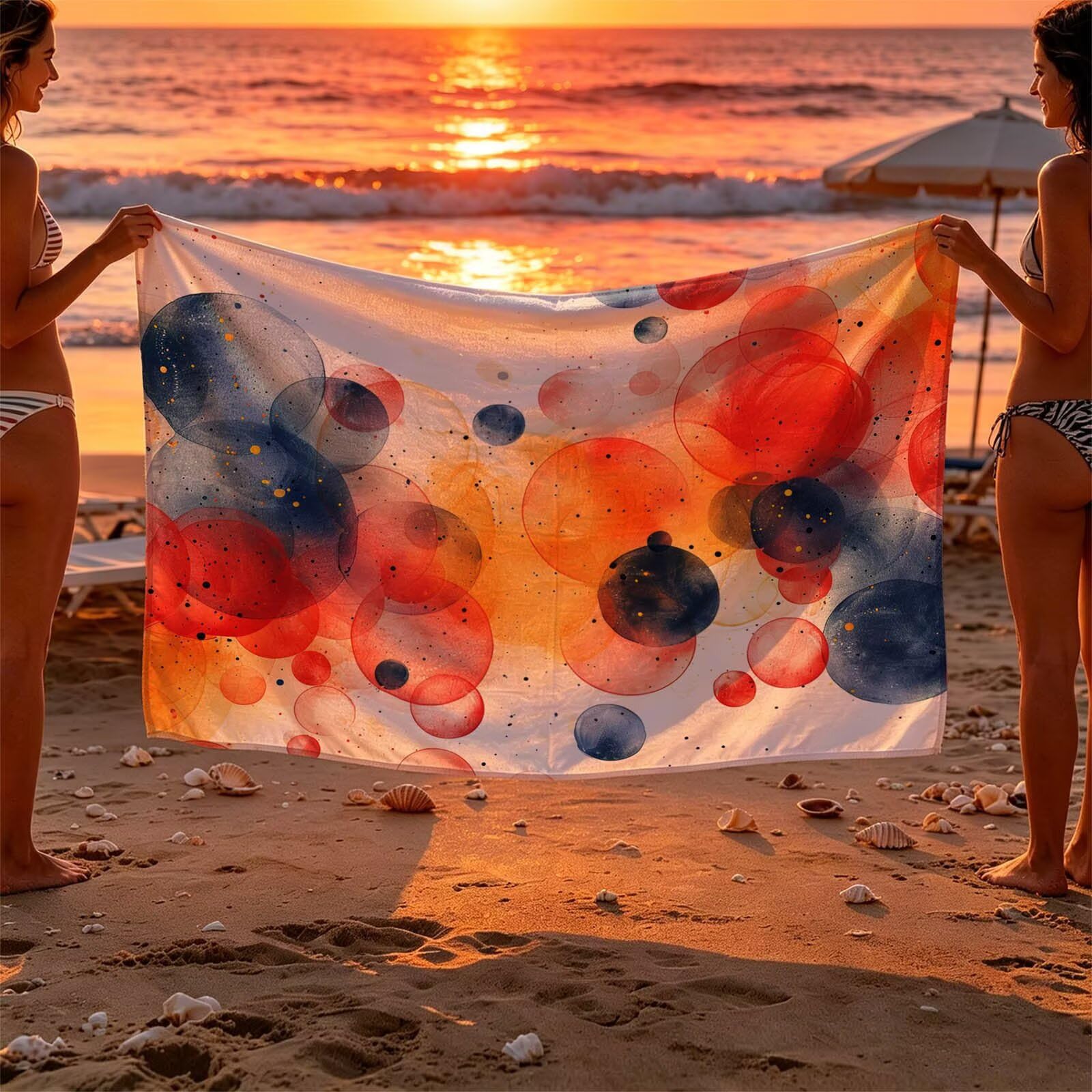 Redondo Toalla Playa 220 x 160 Resistente a la Arena Secado rápido Ligero, Toalla Playa Grande 160x220cm Suave Cómodo como Gym Yoga Sauna Toallas Baño Grandes Travel Essentials Simple XTLS-6093