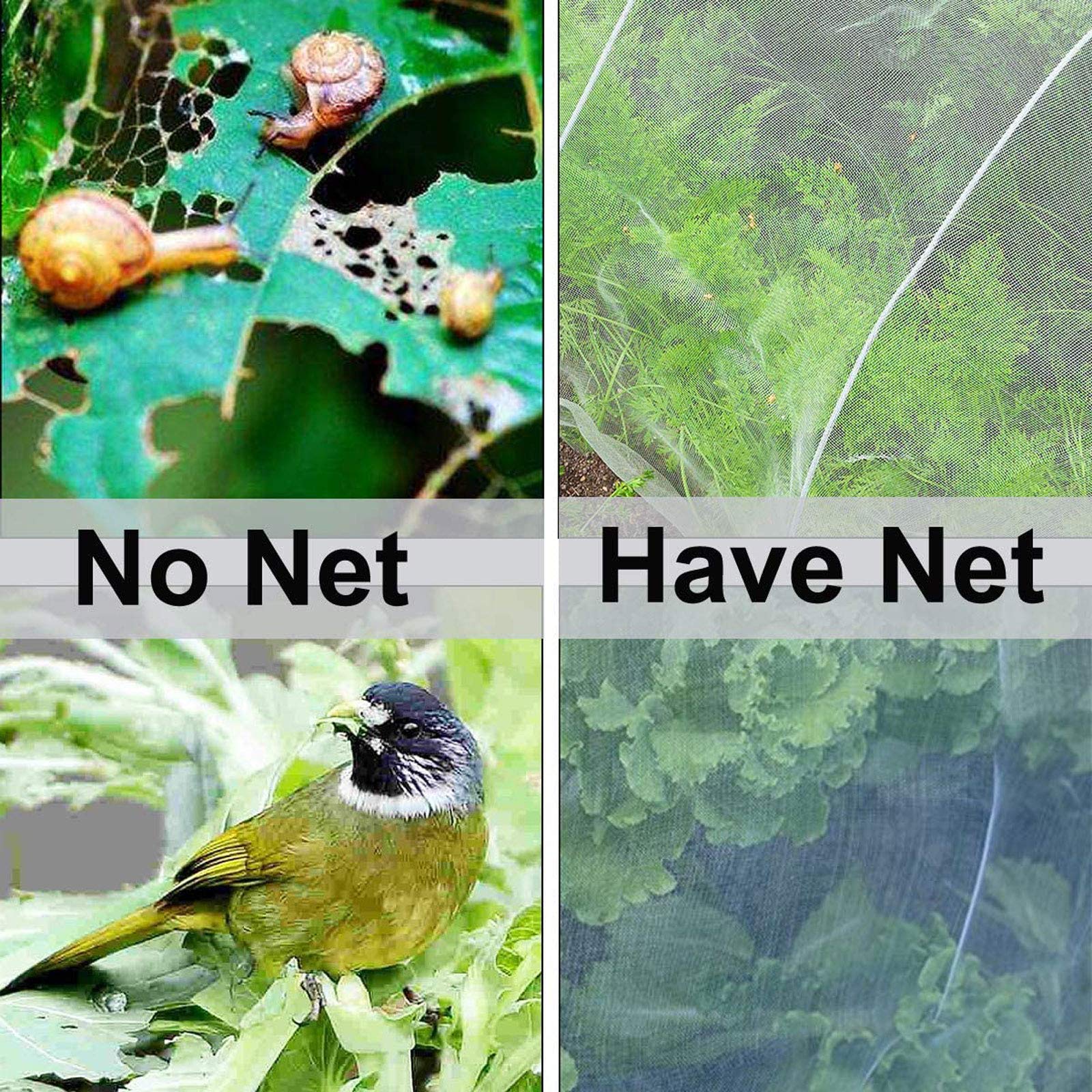 Malla Protección Plantas Jardin, Multifunción Red para Insectos Malla Fina Antipajaros para Proteja Verduras Frutas Plantas Flores de Daños, Cortable Malla Blanca Jardin