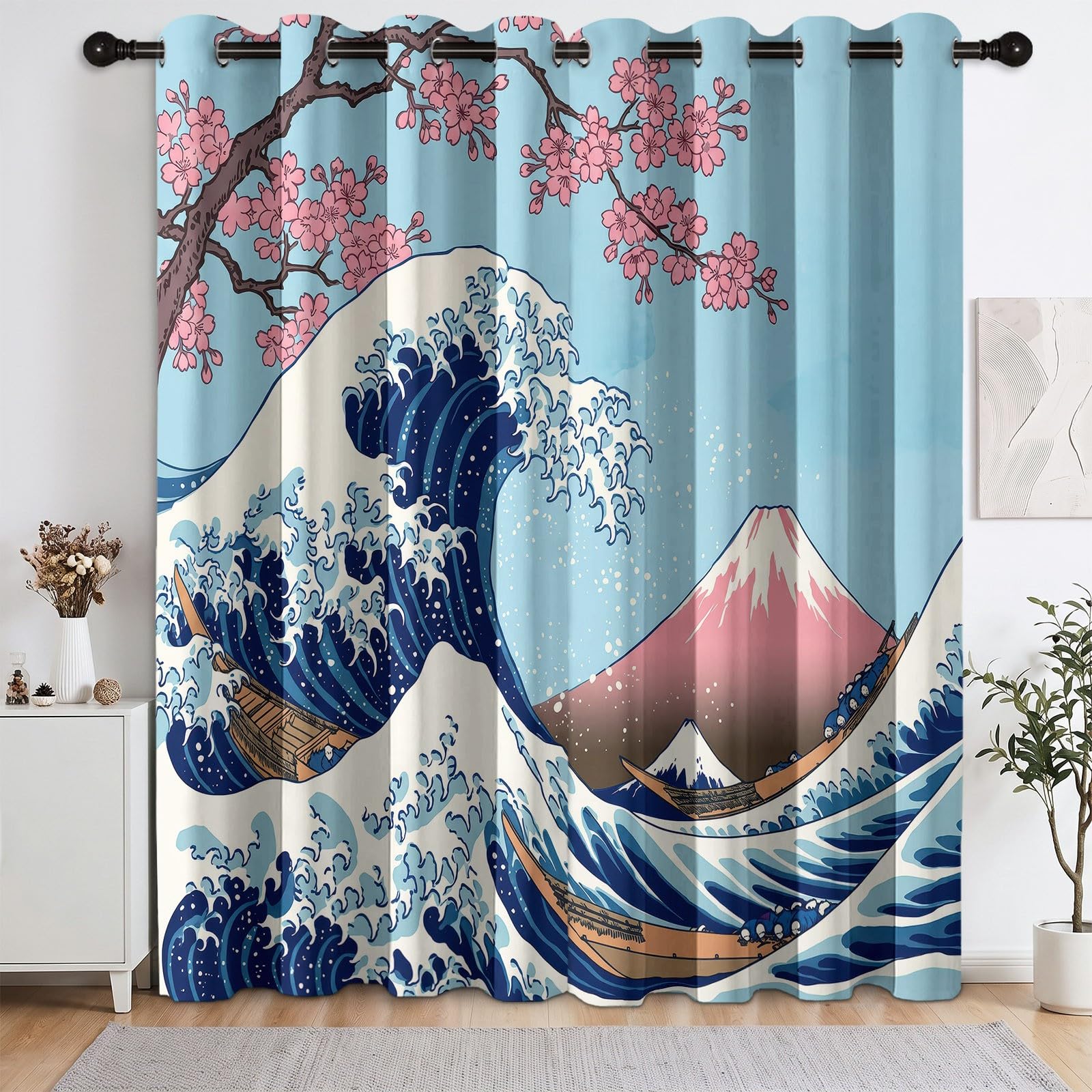 Générique 140 l x 180H cm Azjatycka zasłona zaciemniająca z oczkami