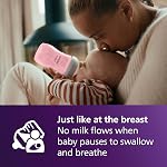 Philips Avent Natural Baby Bottles with Natural Response Nipples (Medium Flow, Flow 3), 9oz, Pink, 3-pack, SCY903/13