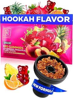 Red Gummies Shisha Hookah Flavors – 3.5 oz (100g) Tobacco Free & Nicotine Free Shisha – Premium Non-Tobacco Hookah Flavors – Long-Lasting & Rich Smoke