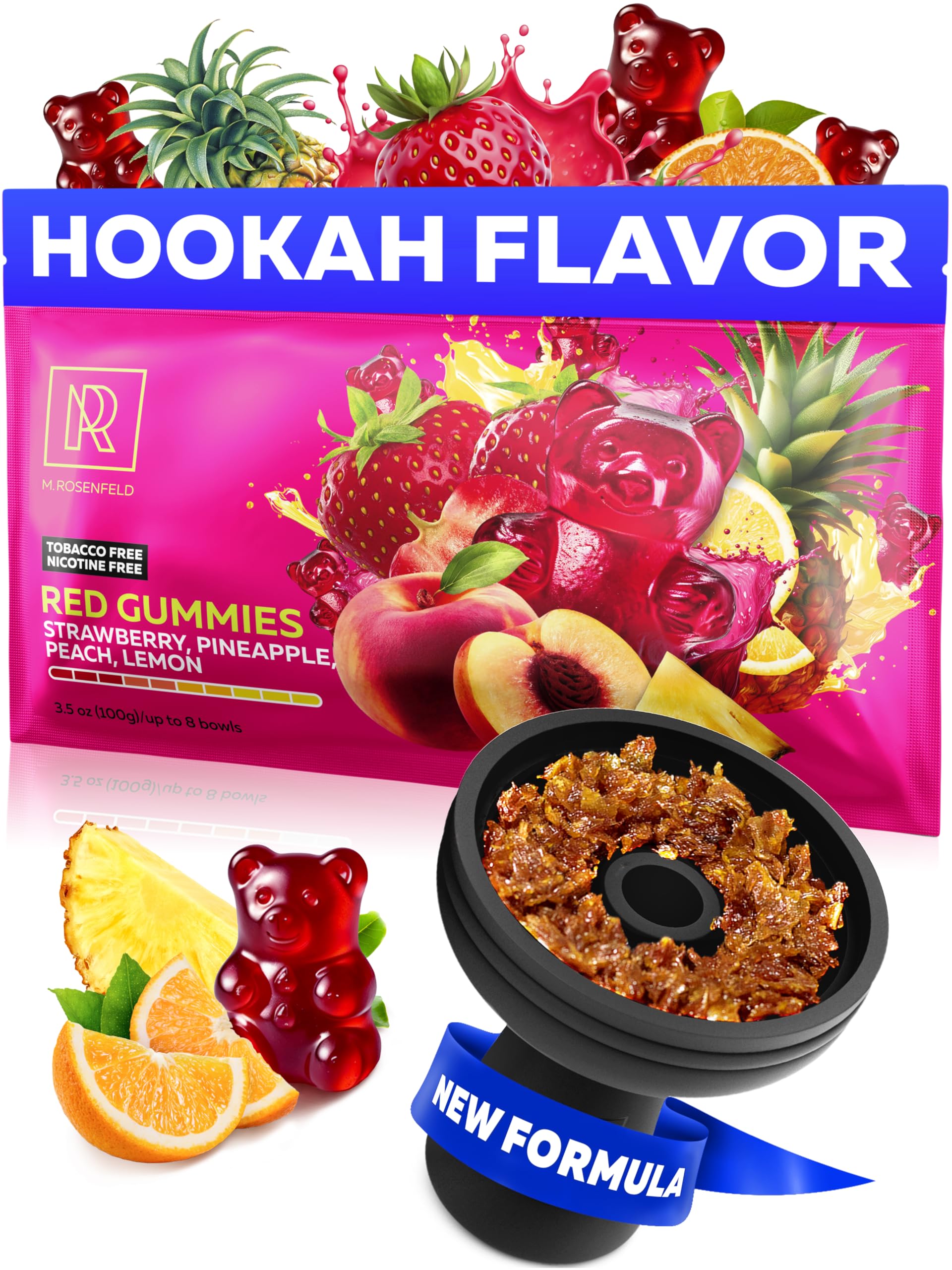 Red Gummies Shisha Hookah Flavors – 3.5 oz (100g) Tobacco Free & Nicotine Free Shisha – Premium Non-Tobacco Hookah Flavors – Long-Lasting & Rich Smoke