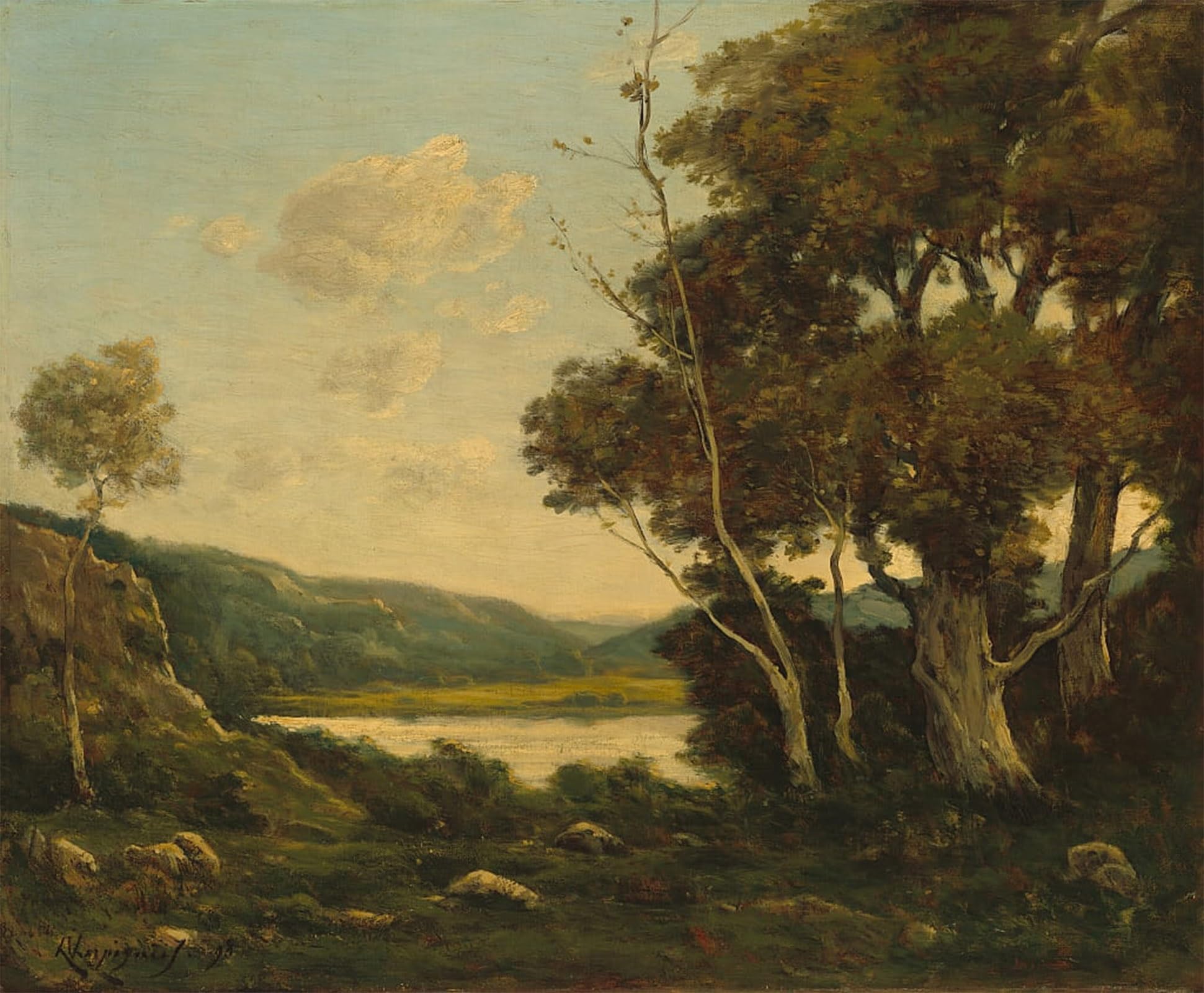 ARTXLXXBN Famous Print Painting Colorful Art Print Landscape by Henri Harpignies Canvas Art Decorations for Home Decor 60x90cm