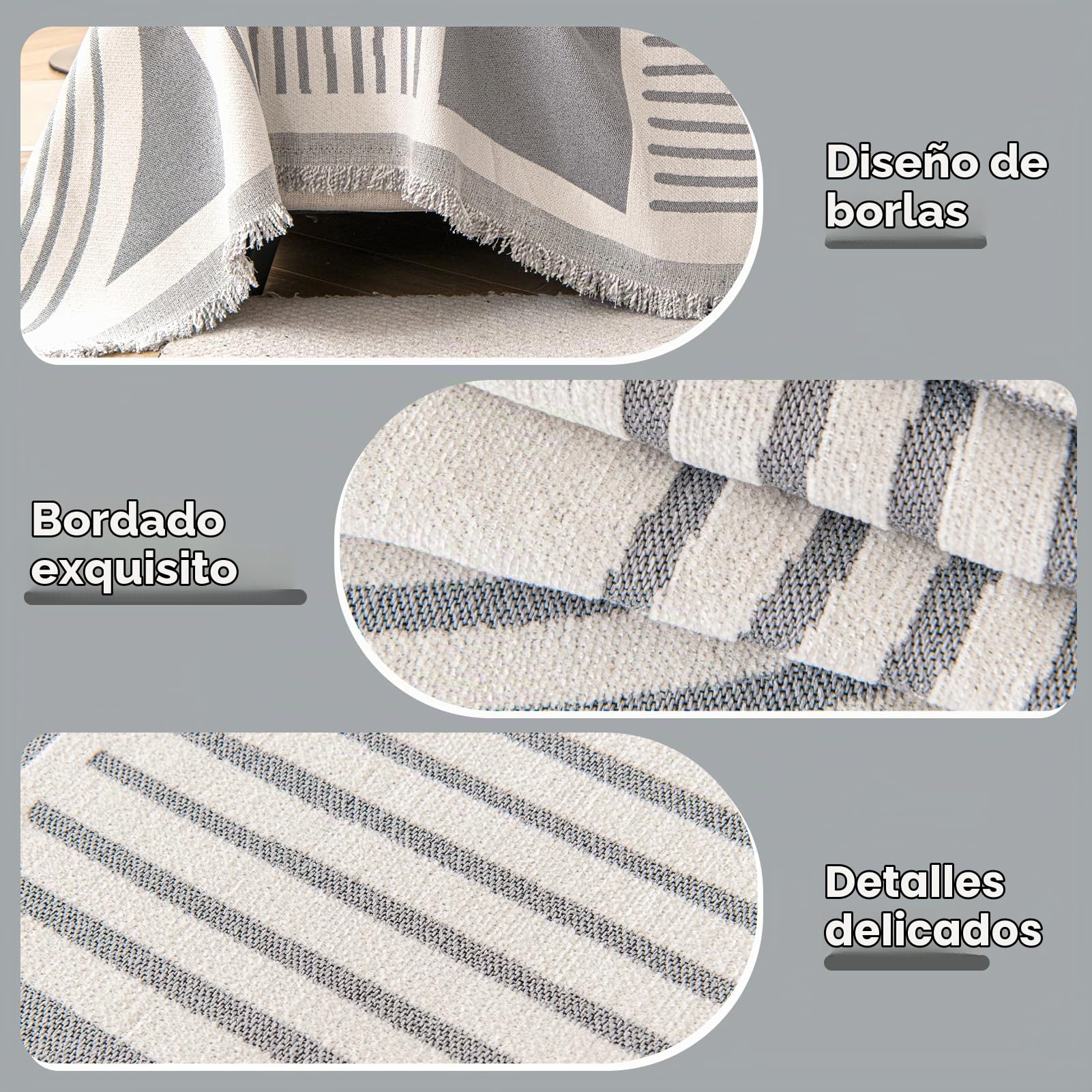 WEYOND Funda Sofa Chaise Long, 2 Piezas, 180 x 300 cm + 180 x 300 cm, Gris | Funda Sofá Chaise Longue de Chenilla, Cubre Sofá para Perros y Gatos, Antideslizantes para Sofá 2/3/4 Plazas en L