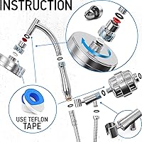 Vista 2 de AquaHomeGroup Cabezal de ducha de mano con filtro, filtro de ducha de filtración de 20+3 etapas para agua dura, filtro de agua de ducha con infusión