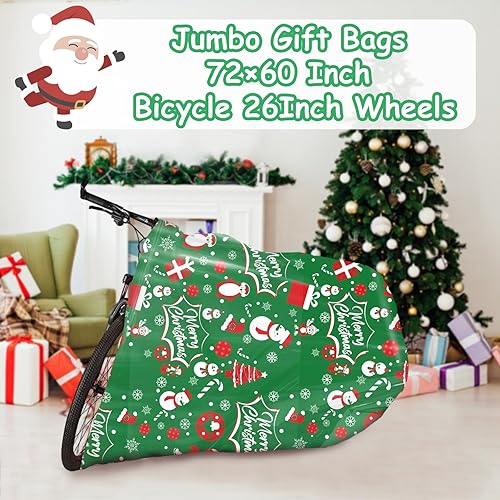 Miniatura 10 de HYmoso Bolsas de regalo de Navidad extragrandes, 4 bolsas de regalo de bicicleta jumbo para regalos de Navidad gigantes de gran tamaño, bolsa de