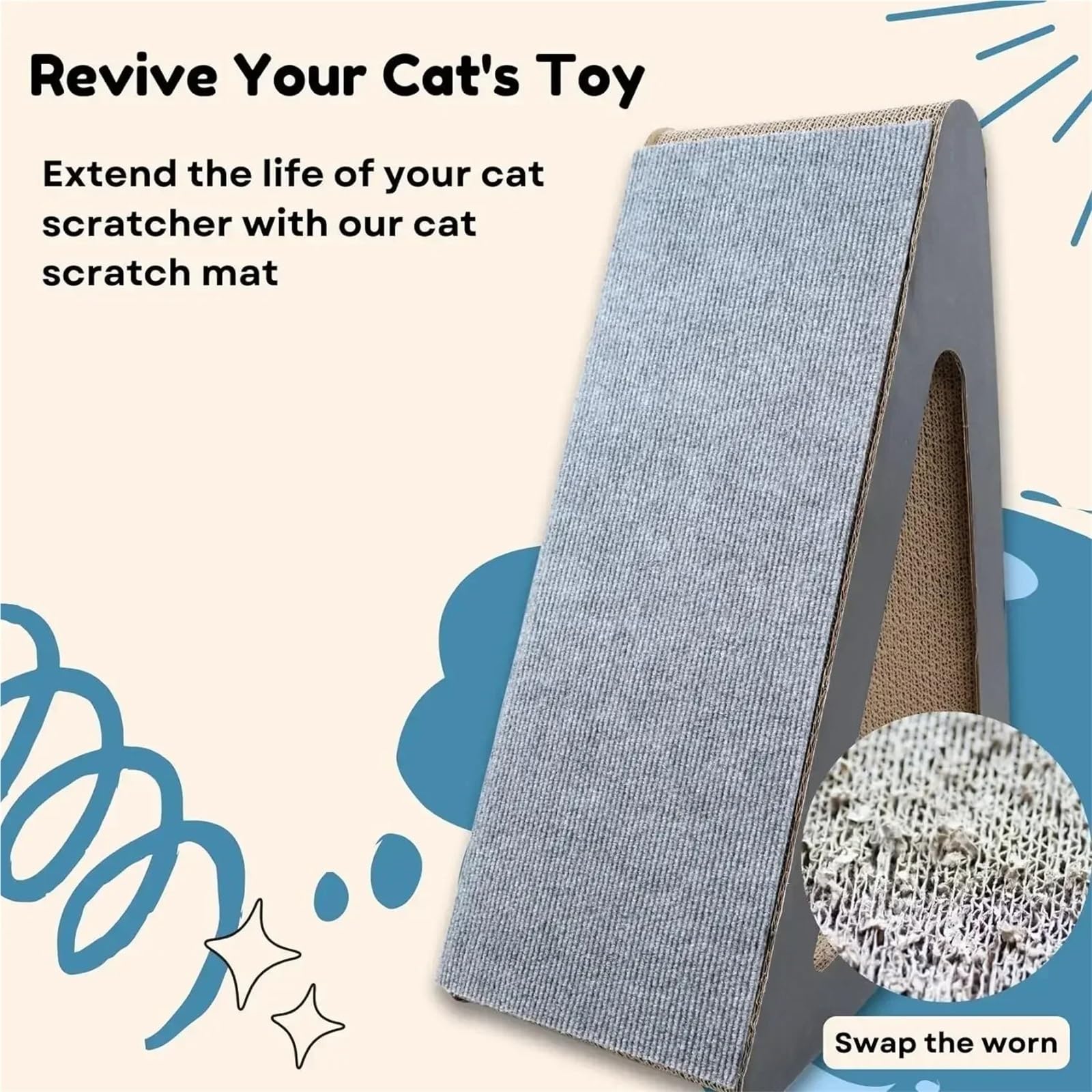 Protector Sofa Gatos Arañazo Alfombrilla autoadhesiva for rascar Gatos, Alfombra Recortable, Protector de Muebles, Almohadilla antiarañazos for Esquina Pared, Poste for Duradero(Khaki,50x200CM)