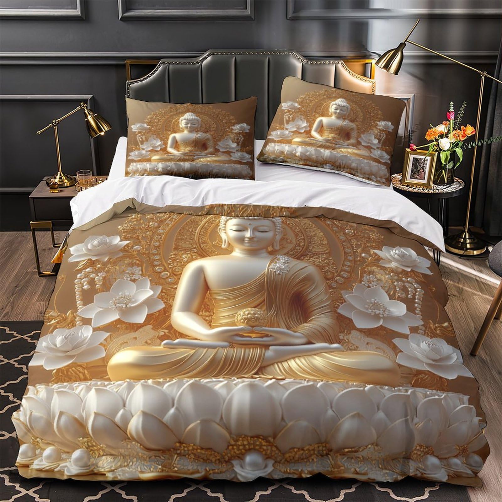 Housse de couette 260x220 ours avec fermeture éclair ultra douce et résistante