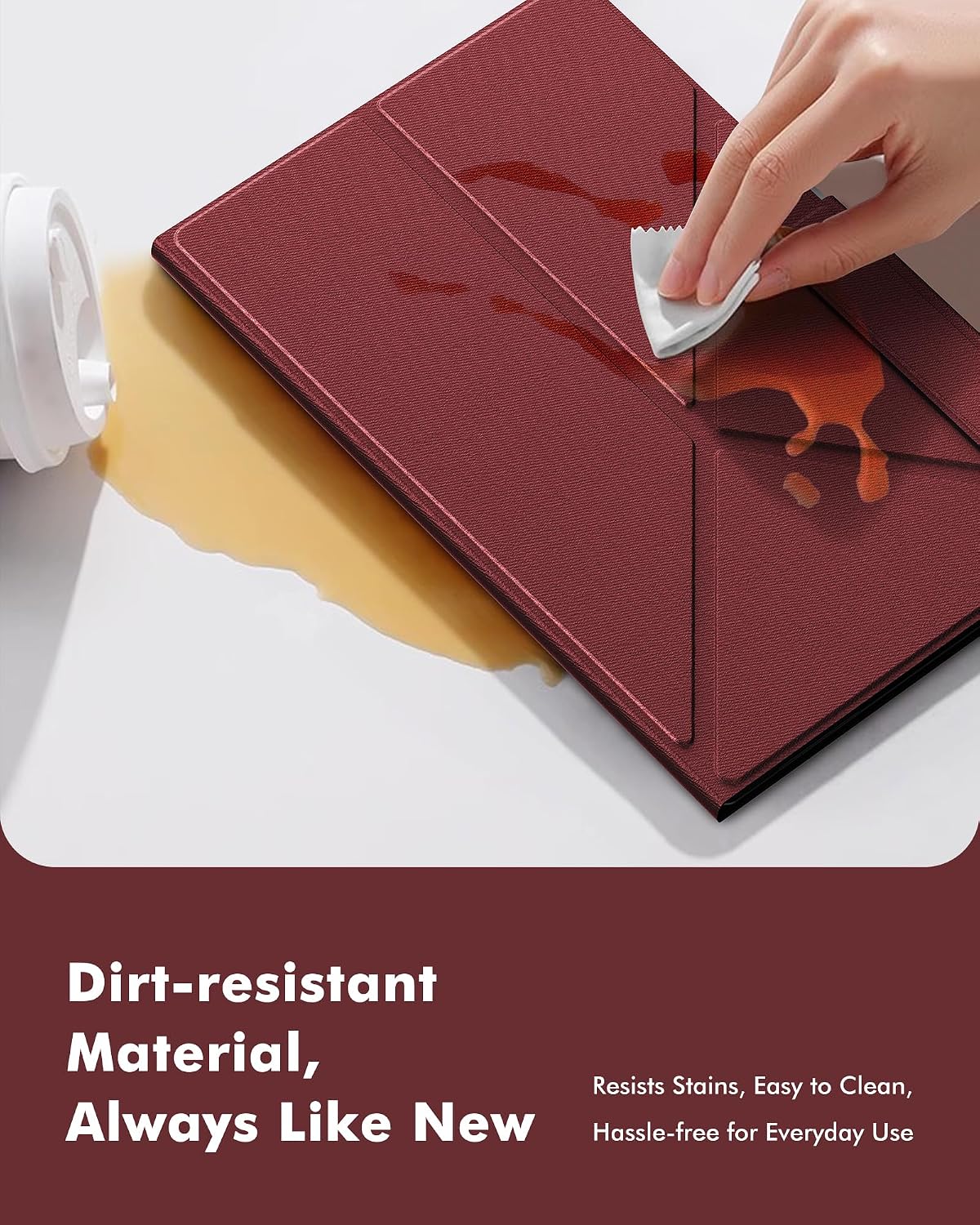 INFILAND Case for Samsung Galaxy Tab S11 2025 11 Inch 5G (SM-X736B/SM-X730),Slim Magnetic Protective Cover with Multi-Angle Origami Stand, Auto Wake/Sleep Function (Burgundy)