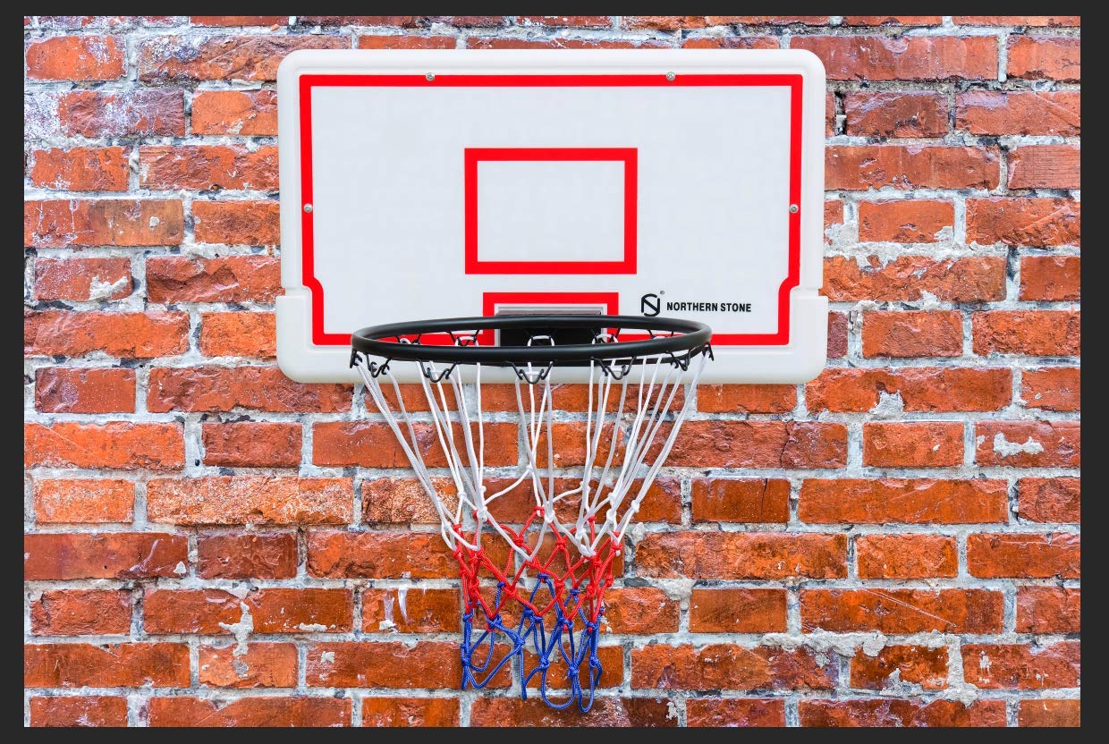 NORTHERN STONE Set di tabelloni per canestro da basket con montaggio a parete per interni ed esterni