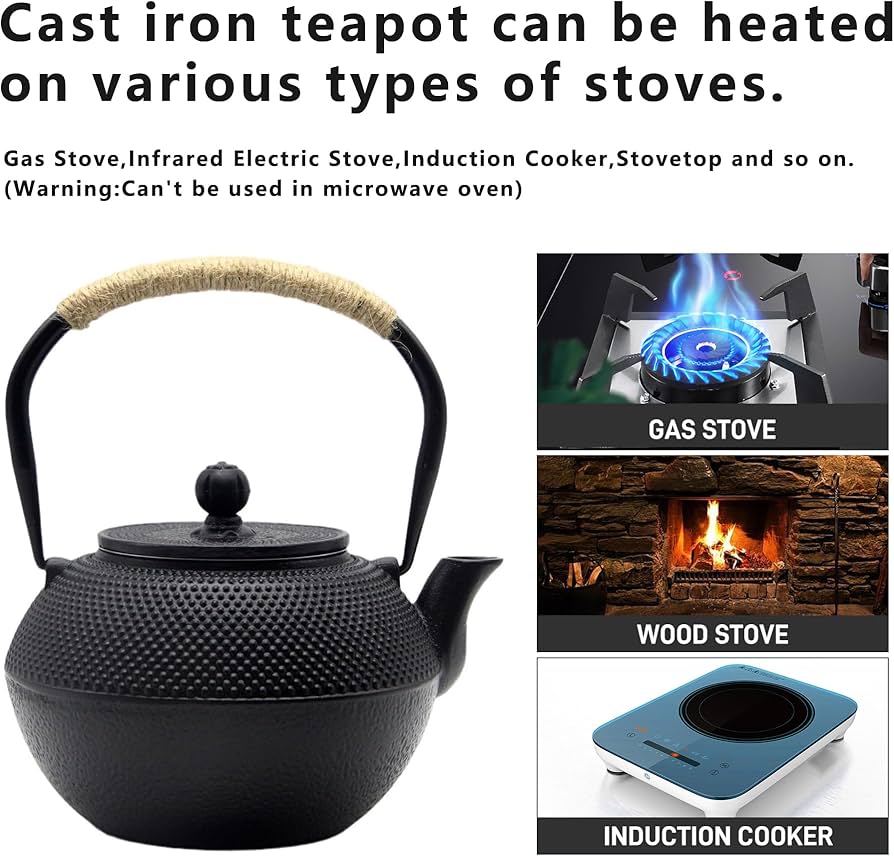 Amazon | 鋳鉄製ティーポット 日本製 鉄瓶 丈夫な鋳鉄製ティーポット