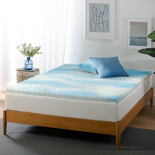 Miniatura 2 de ZINUS Cubrecolchón de espuma viscoelástica de gel en espiral de 2 pulgadas, embalaje WonderBox más pequeño, más cómodo, enfriamiento, diseño de