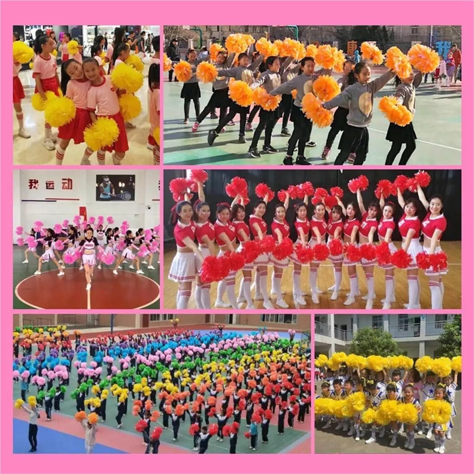 10 paires 25 cm jeu pompons Cheerleading acclamant fleur balle sport Pour Cheerleading(Color5)