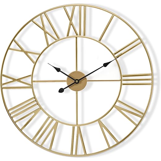 Sorbus 24-Inch Gold Oversized Wall Clock