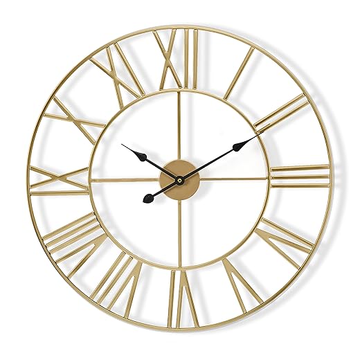 Sorbus 24-Inch Gold Oversized Wall Clock