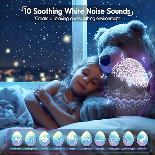 Miniatura 3 de Rossetta Proyector de estrellas, proyector de galaxia, luces LED para dormitorio, control remoto y ruido blanco, luz nocturna para habitación de