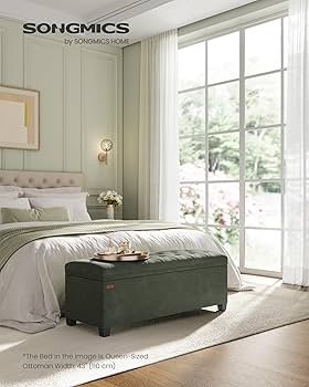 Amazon.com: SONGMICS Velvet Storage Ottoman Bench, Foot Rest