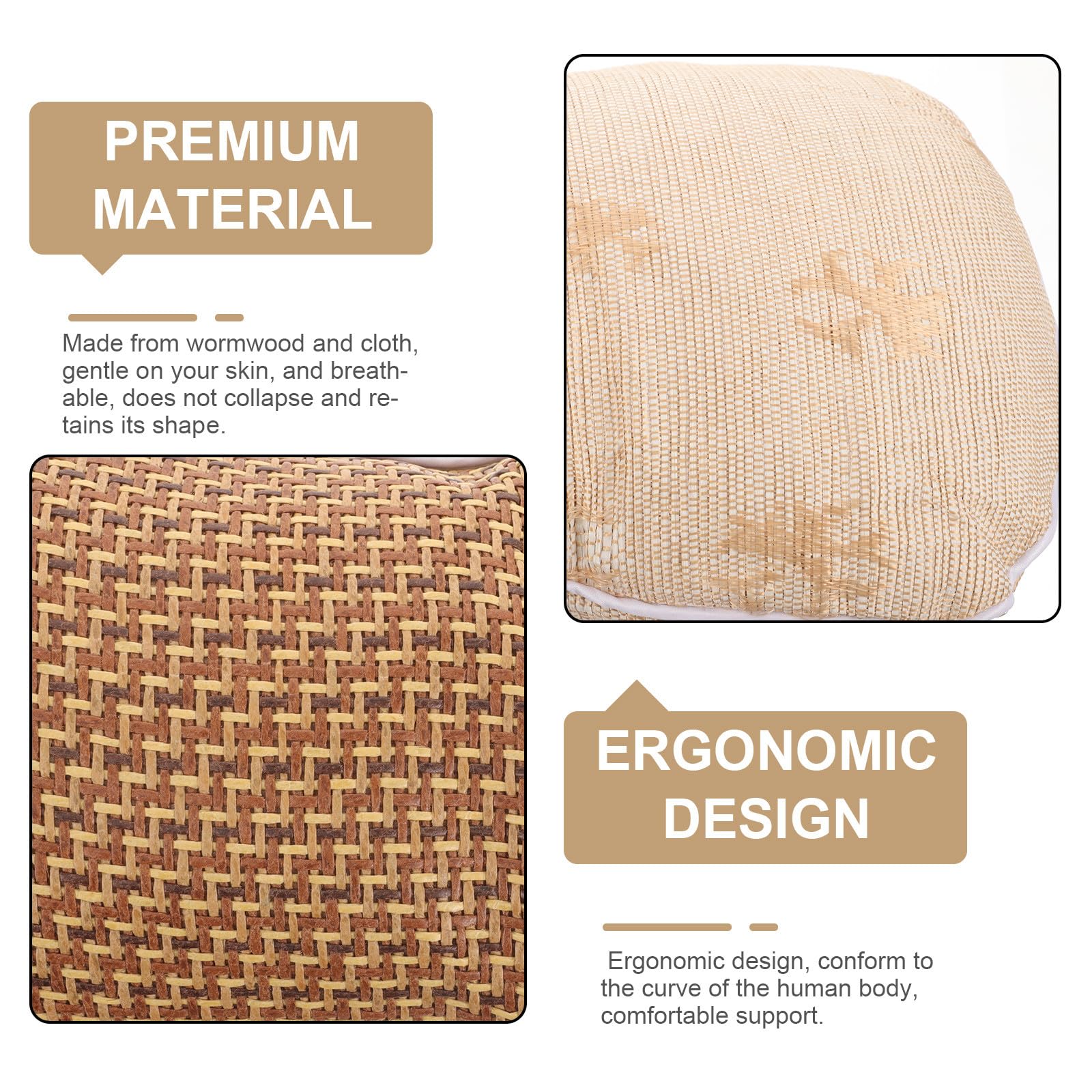 SHINEOFI Almohada Ergonómica de Rodillo Cervical Rellena de Seda Fría para Verano, Diseño Ergonómico Que Retiene Forma, Adecuado para Dormir de Lado y Apoyar el Cuello